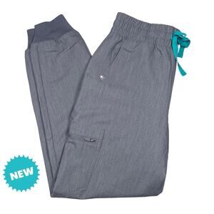 Figs Scrub Pants Women XS Petite Gray High Waisted Zamora Jogger NWT Medical